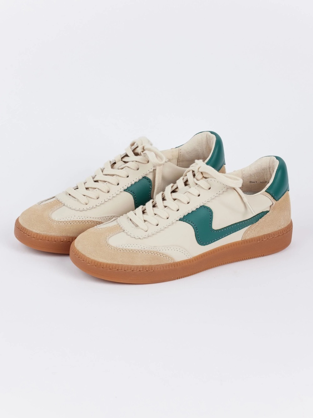 Dolce Vita Cream and Teal Retro Low-Top Sneakers